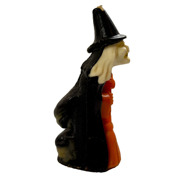 Vintage Gurley Halloween Witch Candle Broom Hat Robe HTF USA Label 5.25" H Unlit - Picture 8 of 13